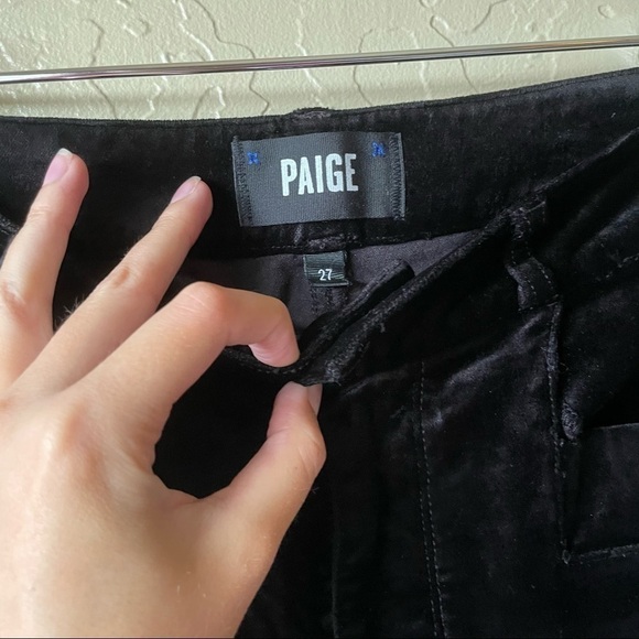 Paige High Rise Velvet Stirrup Jeans - Picture 9 of 11